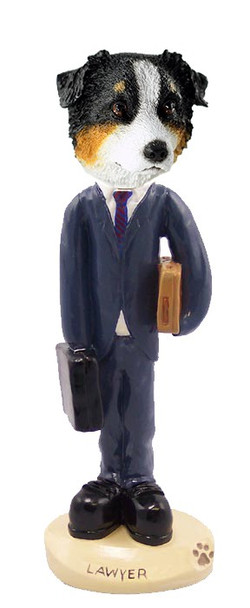 Tricolor Australian Shepherd Lawyer Doogie Collectible Dog Figurine