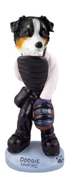 Tricolor Australian Shepherd Umpire Doogie Collectible Dog Figurine