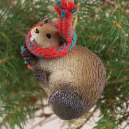 Beaver Christmas Tree Ornament – Hand-Painted – Conversation Concepts