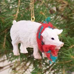 Pink Pig Christmas Tree Ornament – Hand-Painted – Conversation Concepts