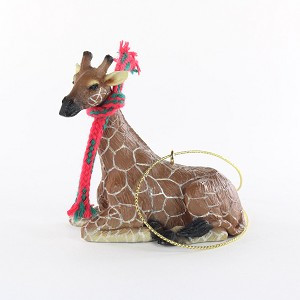 Large Giraffe Tiny One Large Christmas Ornament – Hand-Painted Stone Resin