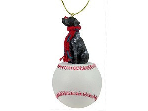 German Shorthaired Pointer Dog on Baseball Christmas Ornament – Hand-Painted Stone Resin