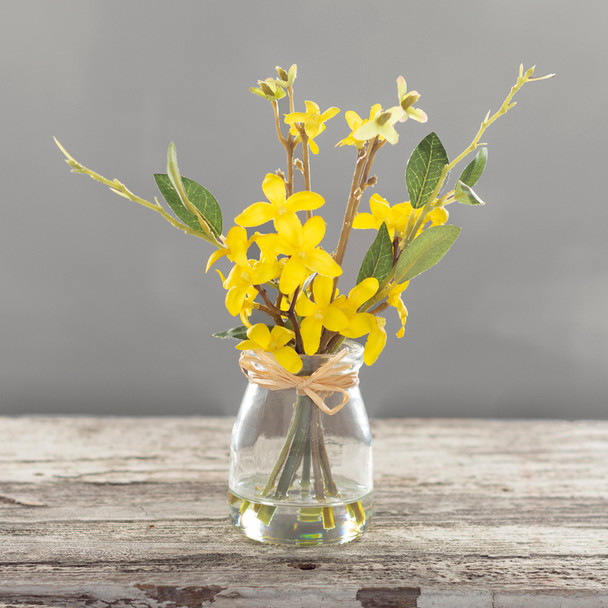 Artificial Forsythia Flower Bouquet In Vase from Primitives by Kathy