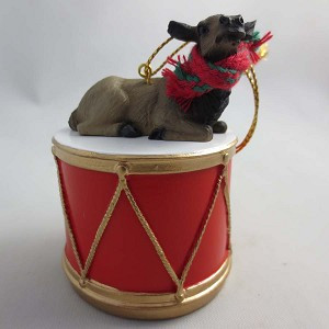 Cow Elk on Drum Christmas Ornament – Hand-Painted Stone Resin