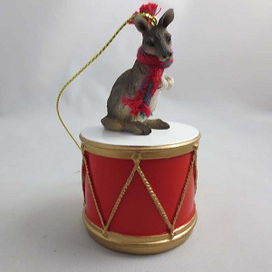 Kangaroo on Drum Christmas Ornament – Hand-Painted Stone Resin