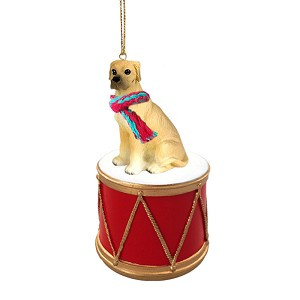Fawn Uncropped Ears Great Dane Dog on Drum Christmas Ornament – Hand-Painted