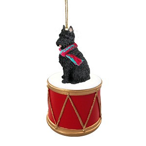 Bouvier Des Flandres Dog on Drum Christmas Ornament – Hand-Painted