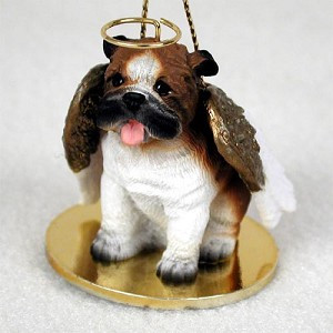 Bulldog Angel Hanging Ornament – Hand-Painted Resin – Conversation Concepts
