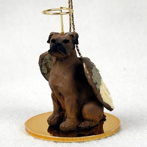 Tawny | Uncropped Ears Boxer Dog Angel Hanging Ornament – Hand-Painted Resin