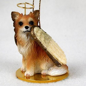 Longhaired Chihuahua Dog Angel Hanging Ornament – Hand-Painted Resin