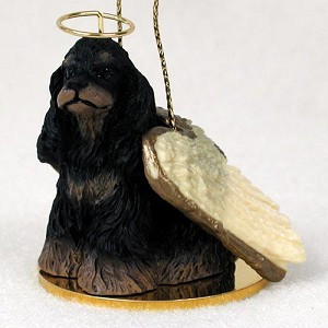 Black & Tan Cocker Spaniel Dog Angel Hanging Ornament – Hand-Painted Resin