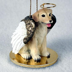 Yellow Labrador Retriever Dog Angel Hanging Ornament – Hand-Painted Resin