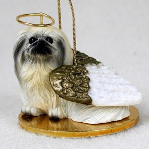 Pekingese Dog Angel Hanging Ornament – Hand-Painted Resin
