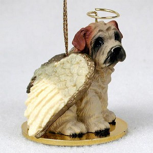 Cream Shar Pei Dog Angel Hanging Ornament – Hand-Painted Resin