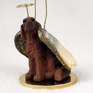 Irish Setter Dog Angel Hanging Ornament – Hand-Painted Resin