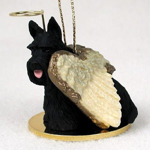 Scottish Terrier Dog Angel Hanging Ornament – Hand-Painted Resin