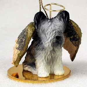 Skye Terrier Dog Angel Hanging Ornament – Hand-Painted Resin