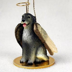 Irish Wolfhound Dog Angel Hanging Ornament – Hand-Painted Resin