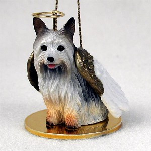 Silky Terrier Dog Angel Hanging Ornament – Hand-Painted Resin