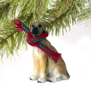 Fawn Uncropped Ears Great Dane Dog Christmas Ornament – Hand-Painted
