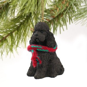 Chocolate Sport Cut Poodle Dog Christmas Ornament – Hand-Painted