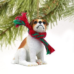 Brown & White Smooth Coat Jack Russell Terrier Dog Christmas Ornament – Hand-Painted