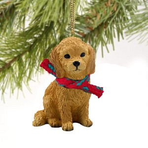 Goldendoodle Dog Christmas Tree Ornament – Hand-Painted