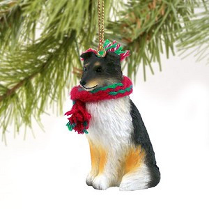 Tricolor Sheltie Dog Christmas Tree Ornament – Hand-Painted