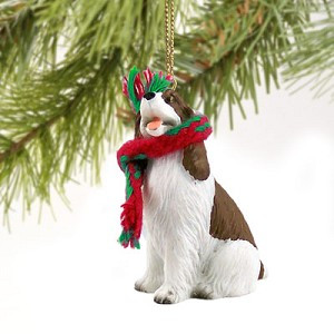 Liver & White Springer Spaniel Dog Christmas Ornament – Hand-Painted