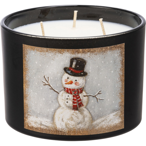 3 Wick Jar Candle - Snowman In Top Hat (Sugar Cookie Scent) 14 Oz from Primitives by Kathy