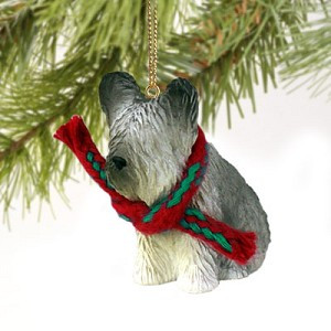 Skye Terrier Dog Christmas Tree Ornament – Hand-Painted