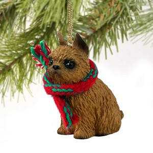 Red Brussels Griffon Dog Christmas Ornament – Hand-Painted