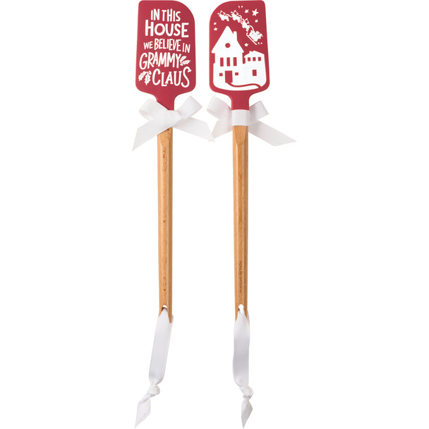 Double Sided Red & White Silicone Spatula - In This House We Believe In Grammy Claus - Christmas Collection from Primitives by Kathy