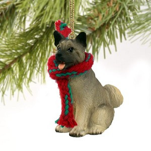 Gray Akita Dog Christmas Tree Ornament – Hand-Painted – Conversation Concepts