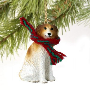 Borzoi Dog Christmas Tree Ornament – Hand-Painted – Conversation Concepts