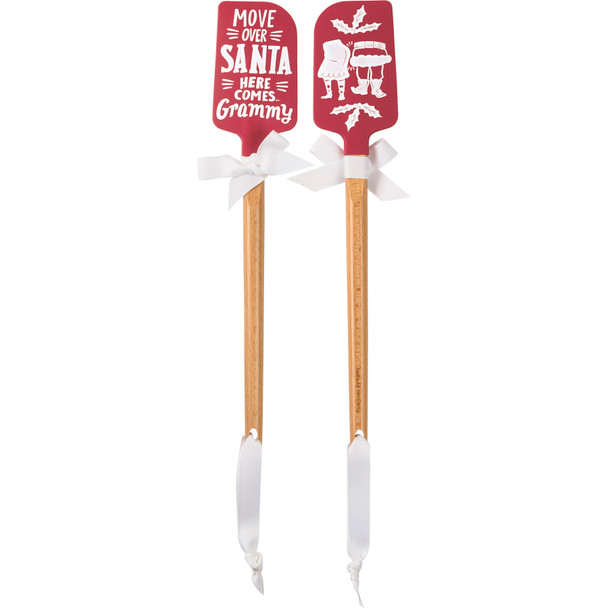 Double Sided Red & White Silicone Spatula - Move Over Santa Here Comes Grammy - Christmas Collection from Primitives by Kathy