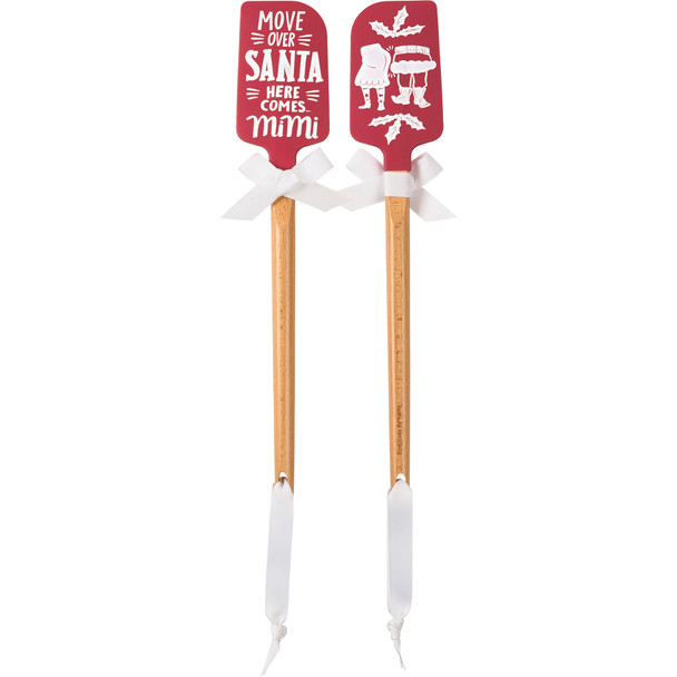 Move Over Santa Here Comes Mimi - Double Sided Red & White Silicone Spatula - Christmas Collection from Primitives by Kathy