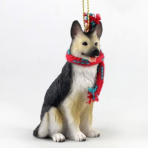 Tan & Black Original German Shepherd Dog Christmas Ornament – Hand-Painted