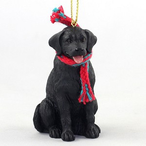 Large Black Labrador Retriever Dog Christmas Ornament – Hand-Painted