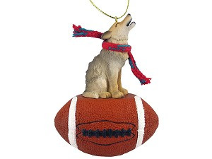 Timber on Football Christmas Ornament – Hand-Painted Stone Resin