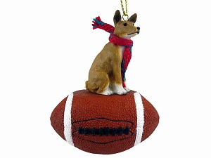 Basenji Dog on Football Christmas Ornament – Hand-Painted Stone Resin