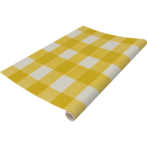 Gold & White Buffalo Check Decorative Paper Table Runner - 30 Feet x 20 Inch from Primitives by Kathy