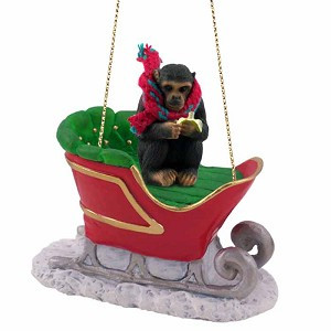 Chimpanzee in Sleigh Christmas Tree Ornament – Conversation Concepts
