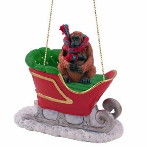 Orangutan in Sleigh Christmas Tree Ornament – Conversation Concepts