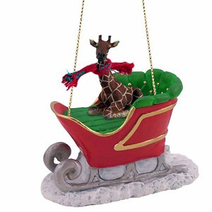 Giraffe in Sleigh Christmas Tree Ornament – Conversation Concepts