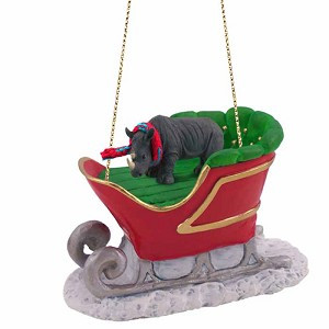 Rhinoceros in Sleigh Christmas Tree Ornament – Conversation Concepts