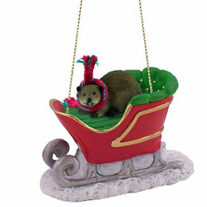 Beaver in Sleigh Christmas Tree Ornament – Conversation Concepts