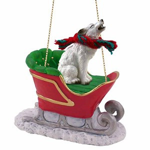 White Wolf in Sleigh Christmas Tree Ornament – Conversation Concepts