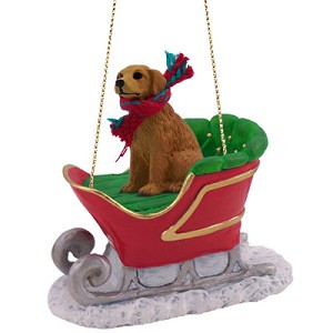 Golden Retriever Dog in Sleigh Christmas Tree Ornament – Conversation Concepts