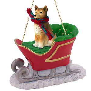 Finnish Spitz Dog in Sleigh Christmas Tree Ornament – Conversation Concepts